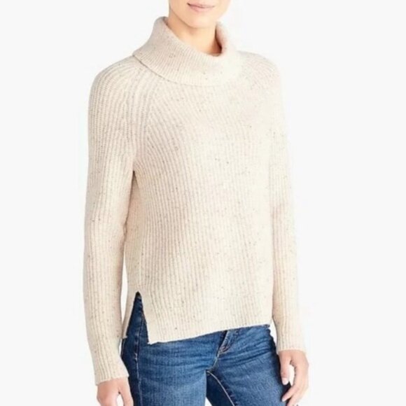 J. Crew Mercantile Donegal Lambs Wool Blend Cowl Neck Grey Sweater Size M - Picture 2 of 11